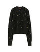■CABaN コットンカシミヤ エンブロイダリークルーネックカーディガン