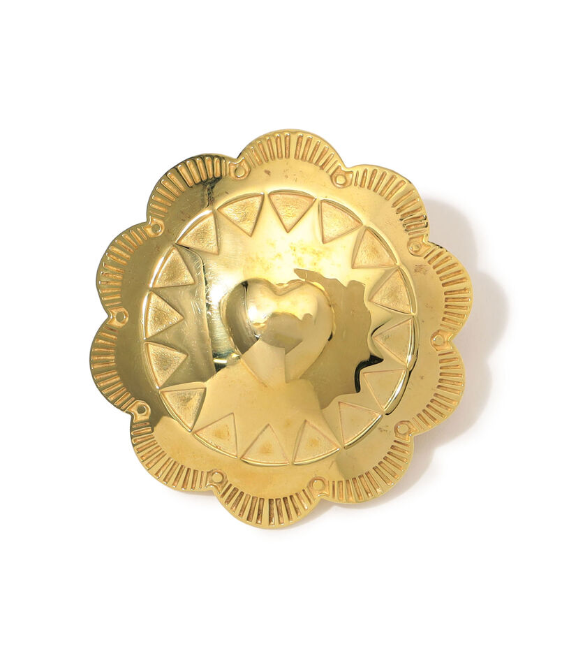 ADRAR Flower Heart ゴールド ブローチピン