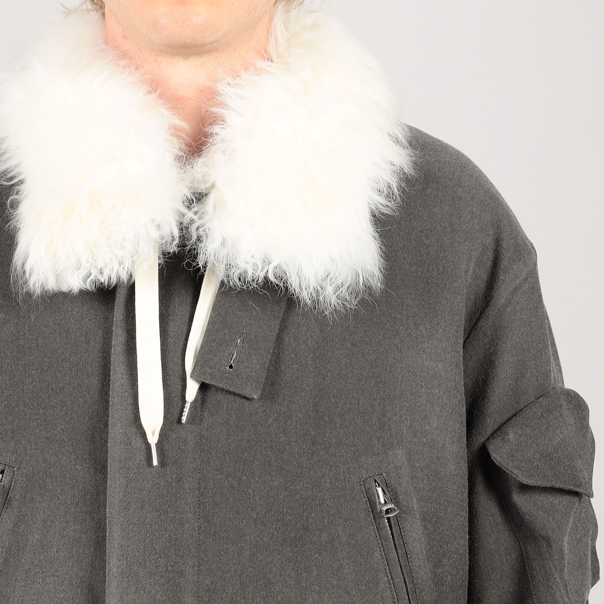 kiminori morishita Hand-shaving stand collar coat