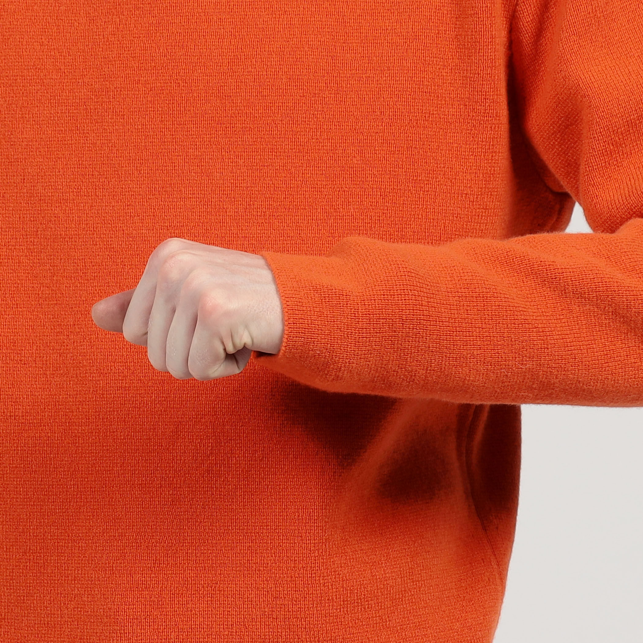 【美品】マーガレットハウエル　カシミヤ63%　クルーネック　ニット　オレンジ　2 FELTED ROUGH WOOL KNITWEAR | MARGARET HOWELL（マーガレット