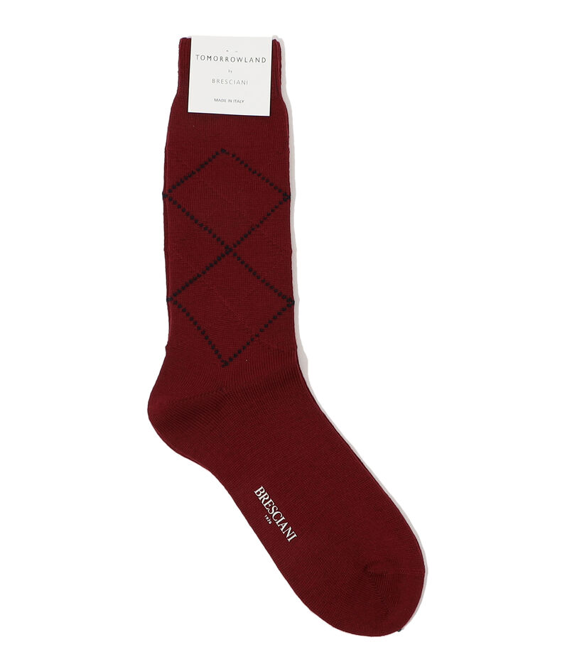 BRESCIANI ウールナイロン アーガイルソックス