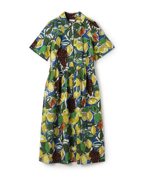 TOAST コットンフルーツプリント シャツワンピース