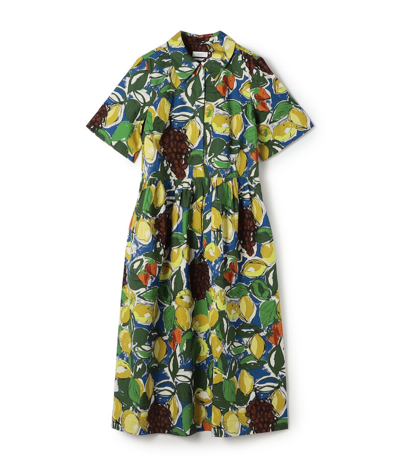 TOAST コットンフルーツプリント シャツワンピース