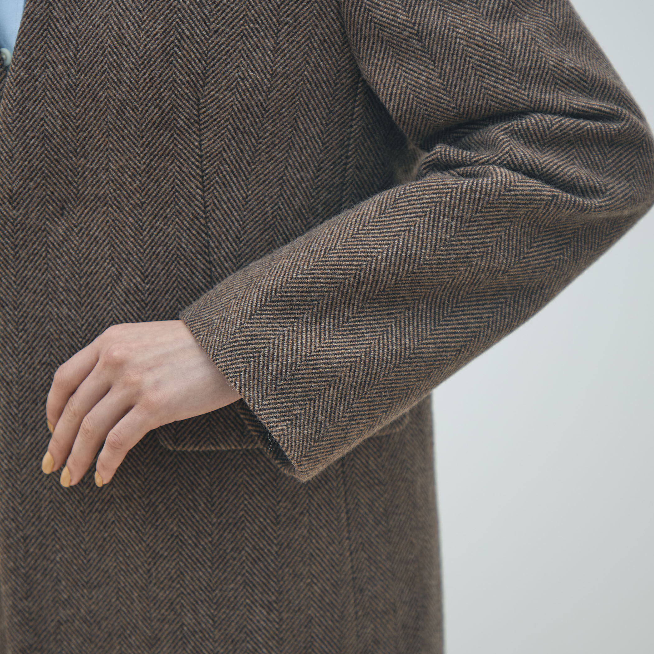 アルパカヘリンボーン カラーレスジャケット｜トゥモローランド