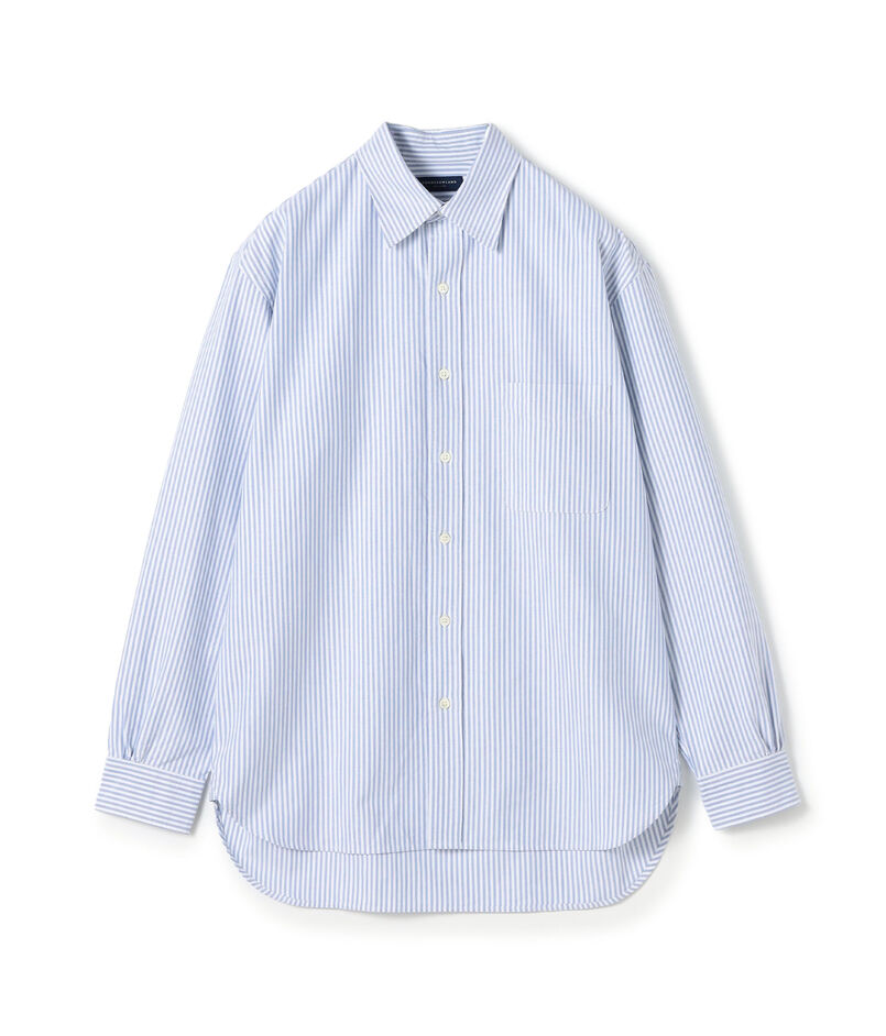 コットンオックスフォードストライプ ロングスリーブシャツ
