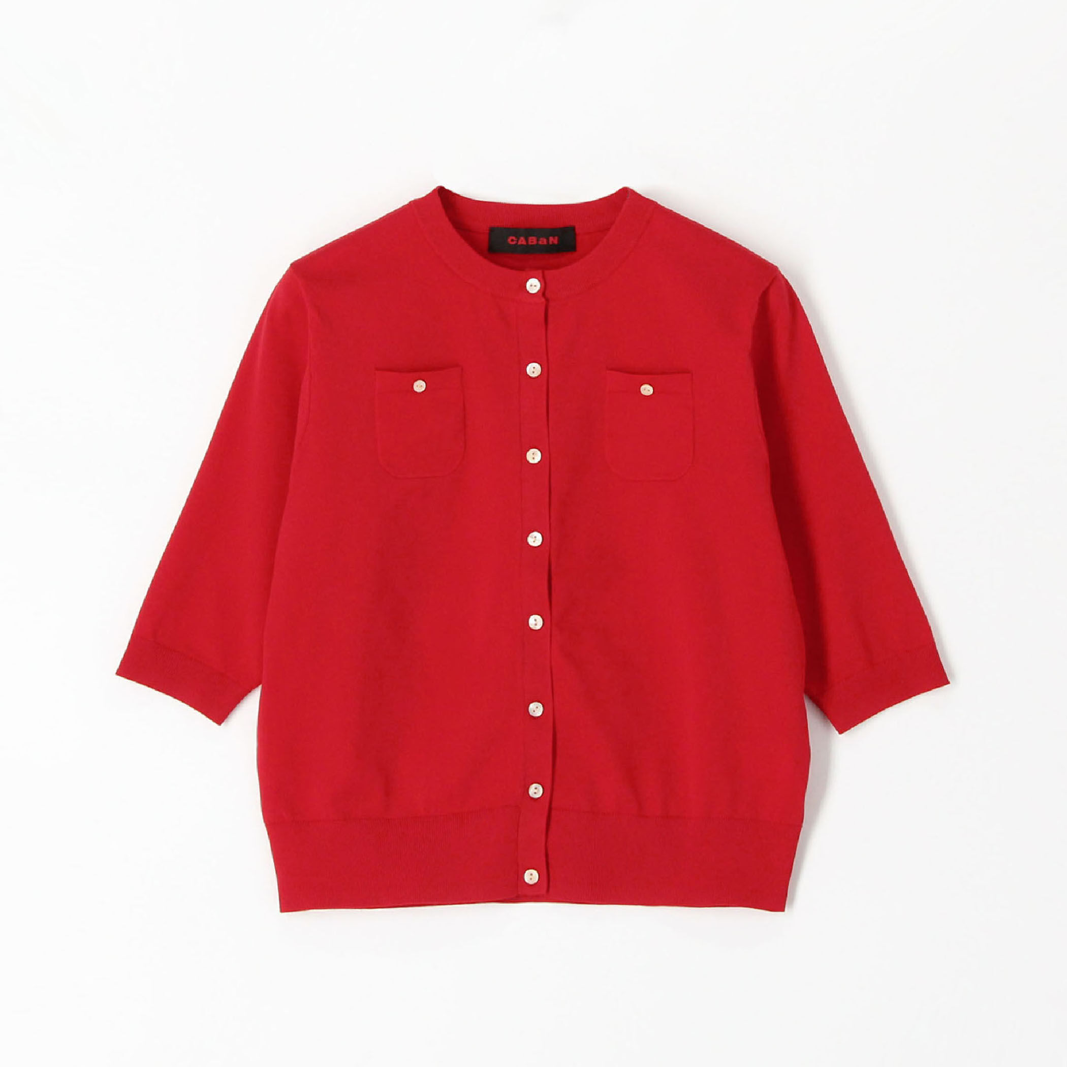 ファインポリエステル ハーフスリーブポケットカーディガン