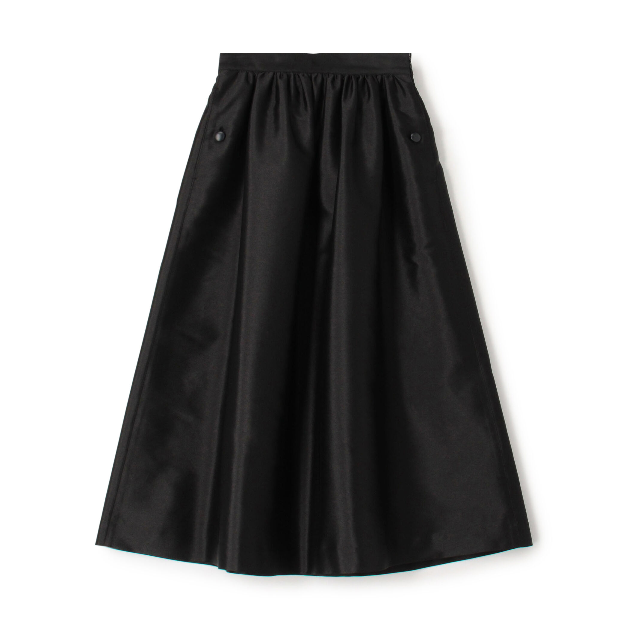 シルクポリエステルツイル ギャザーロングスカート｜トゥモローランド