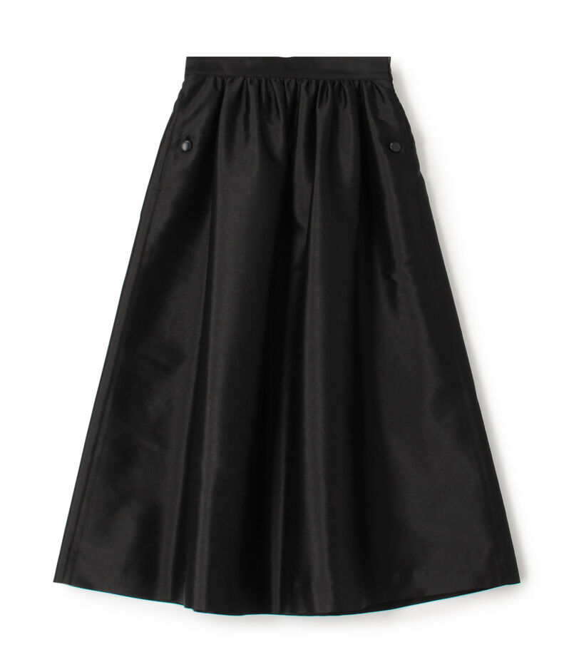 シルクポリエステルツイル ギャザーロングスカート シルクポリエステルツイル ギャザーロングスカート