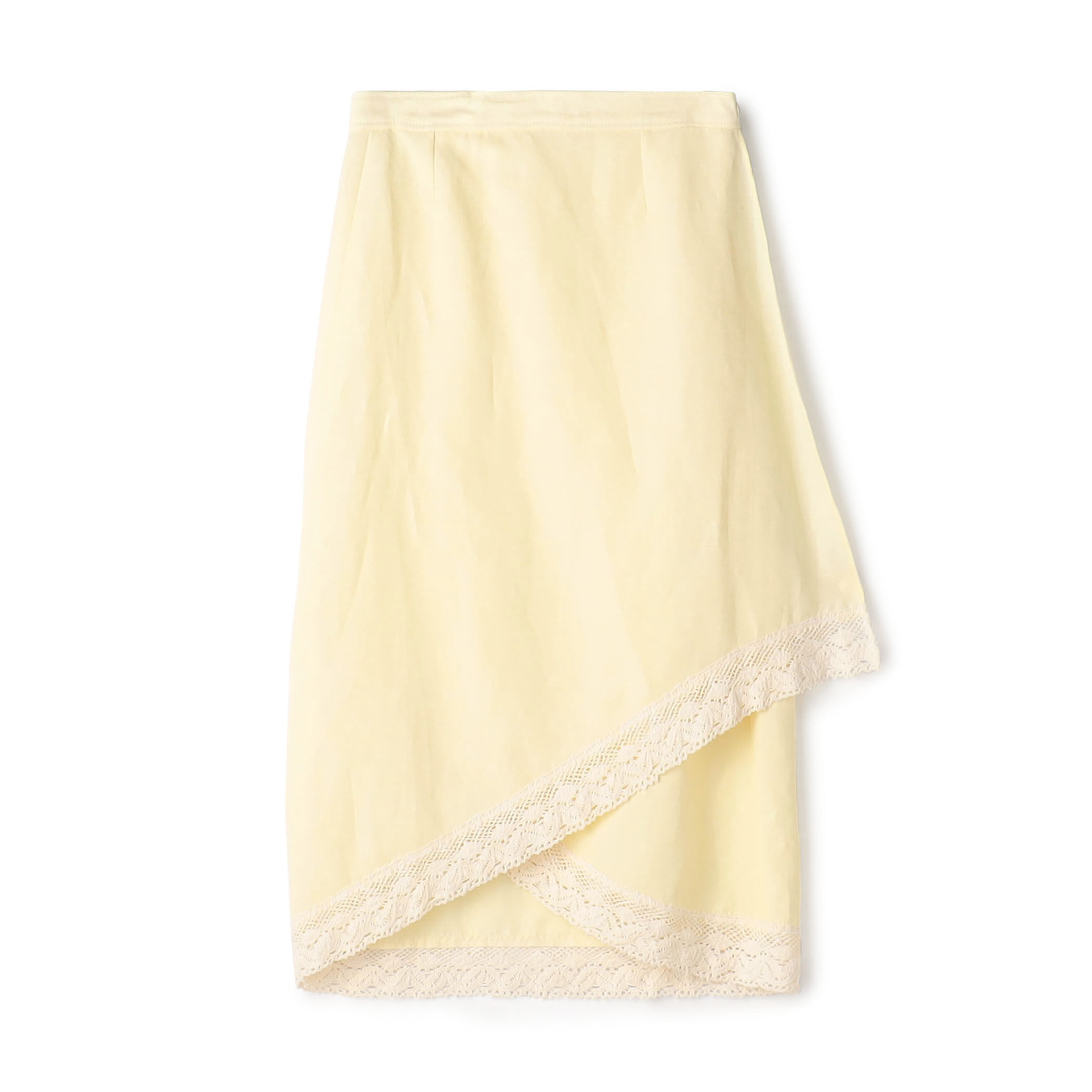 ナイロンリネンビンテージギャバジン レースコンビラップスカート