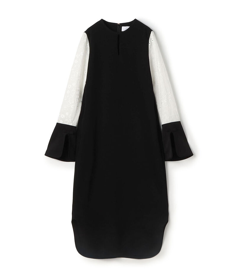 Mame Kurogouchi Floral Embroidery Sleeve Classic Dress