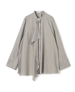 プレイドセルロースツイル フロンドレープシャツ