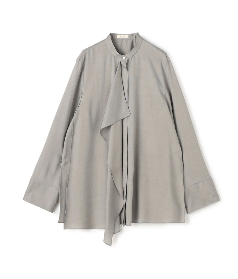 プレイドセルロースツイル フロンドレープシャツ プレイドセルロースツイル フロンドレープシャツ
