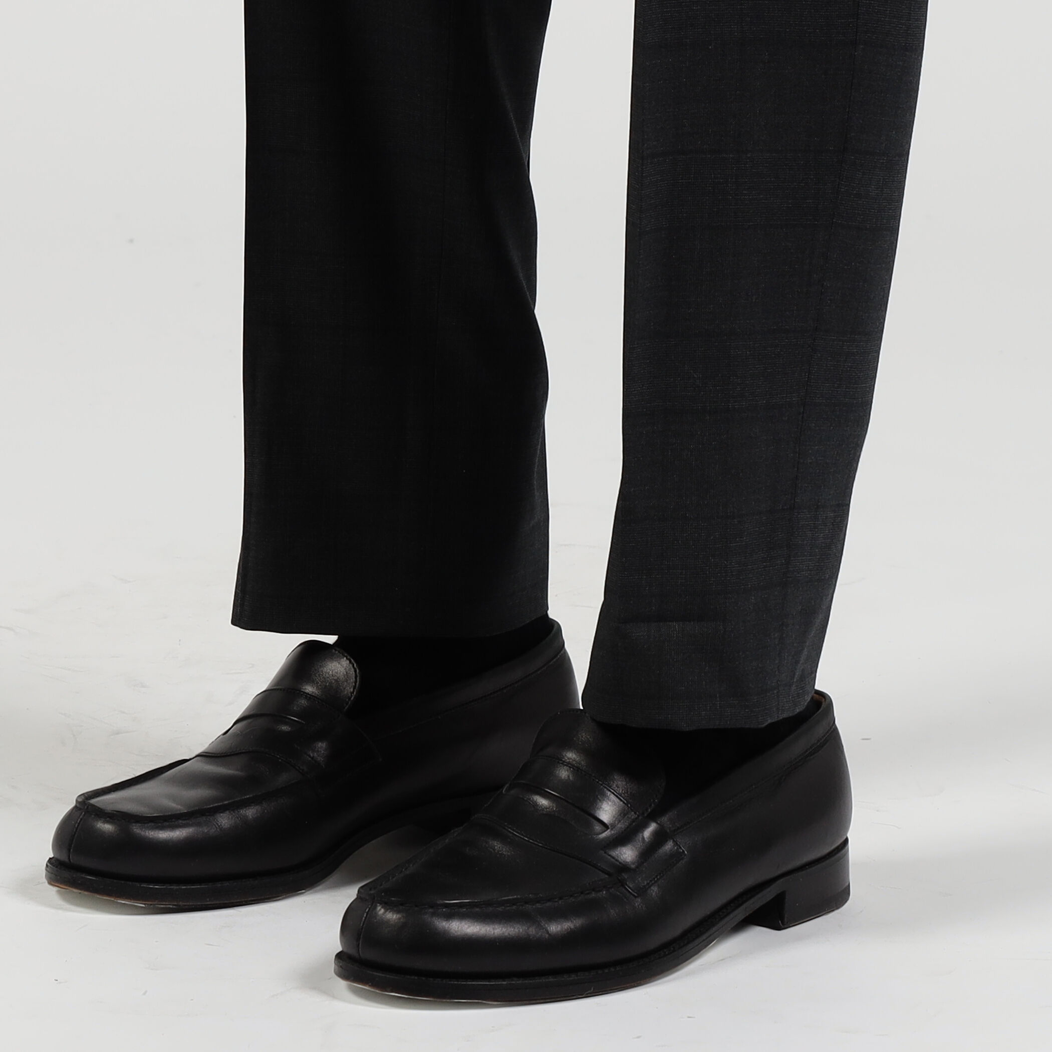 Super150'sウール グレンチェック シングルブレステッド2Bスーツ