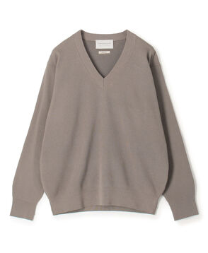 TOMORROWLAND tricot ギザコットンポリエステルプレーティング  Vネックニット