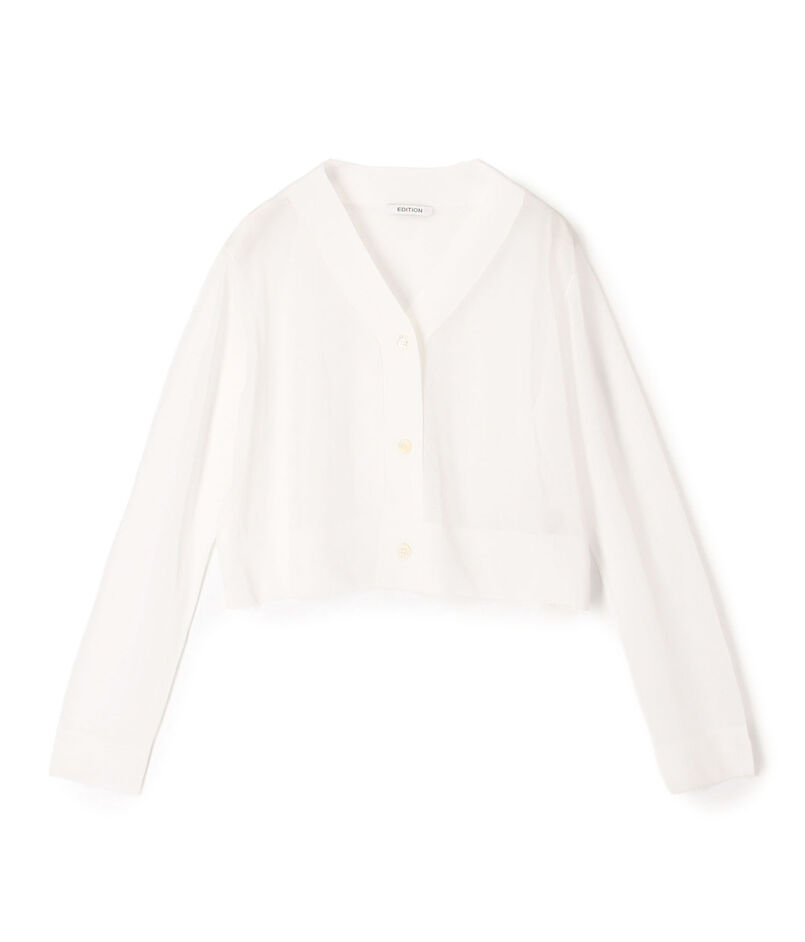 シアーニット Vネックカーディガン