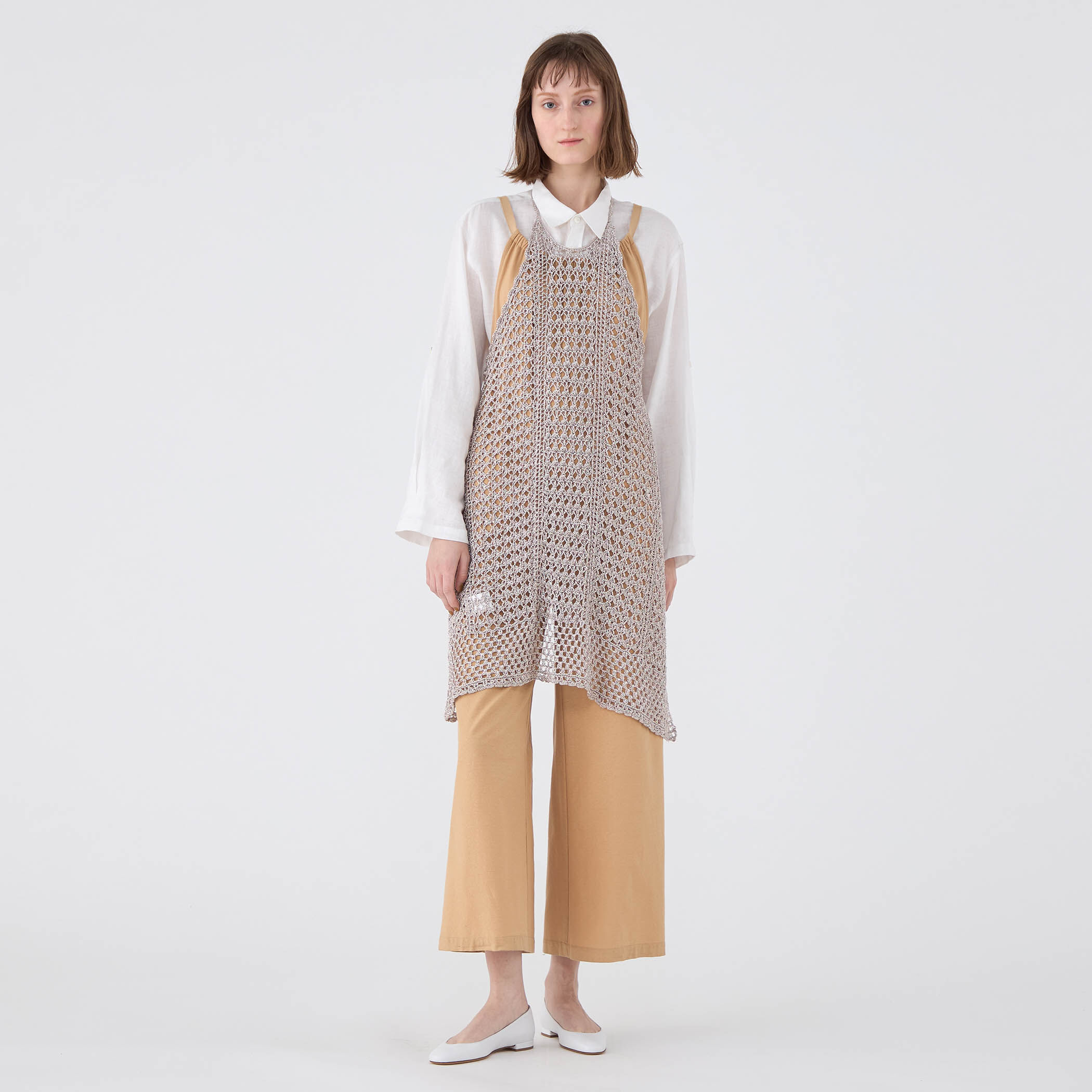 メタリッククロシェ エプロンワンピース｜トゥモローランド 公式通販