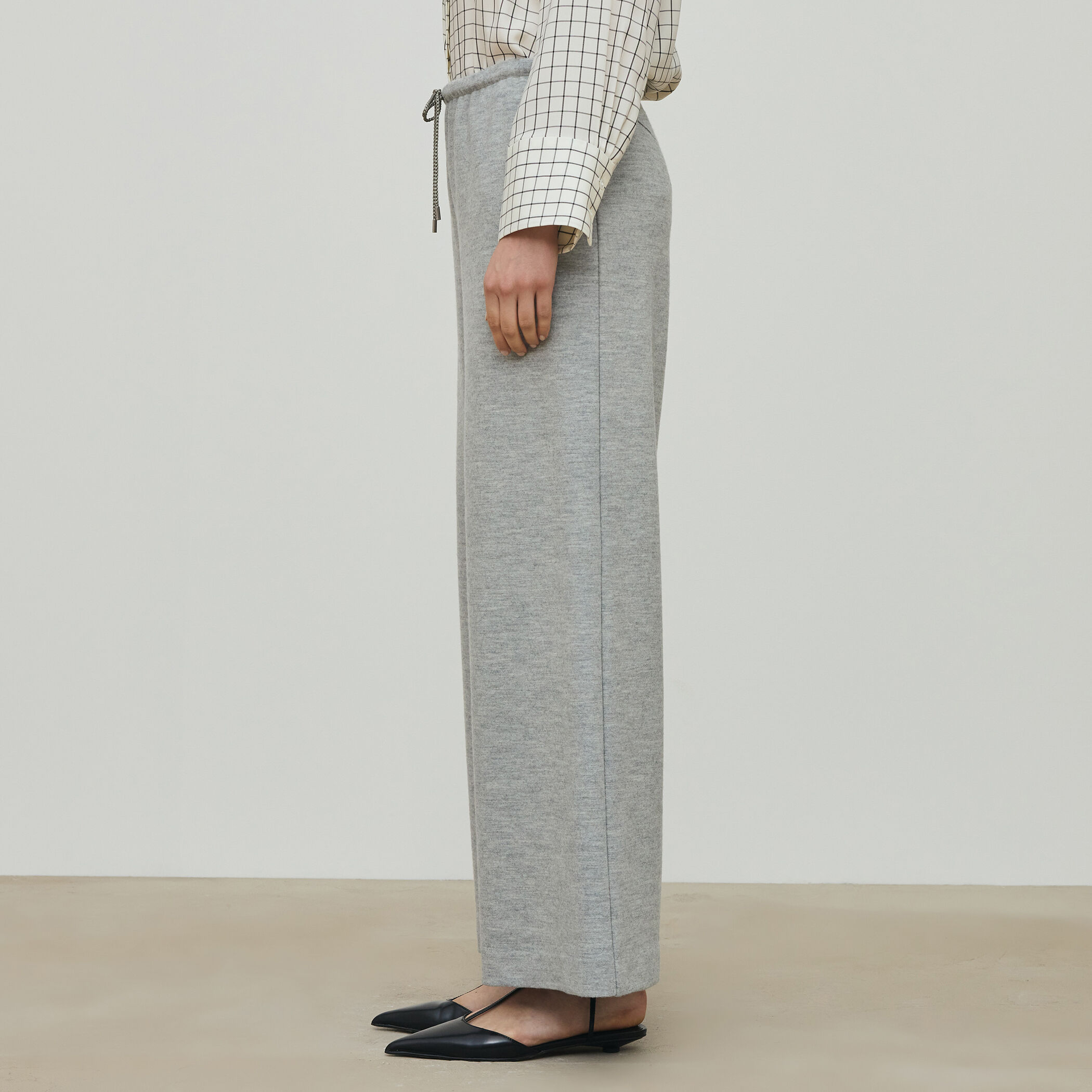 ニットコンビネーション ドローストリングパンツ