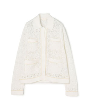 コットンナイロンファンシーヤーン 4Pカーディガン