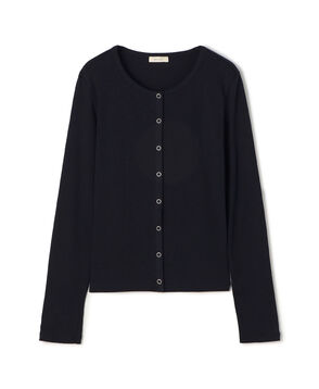 スモールライトリブ クルーネックカーディガン