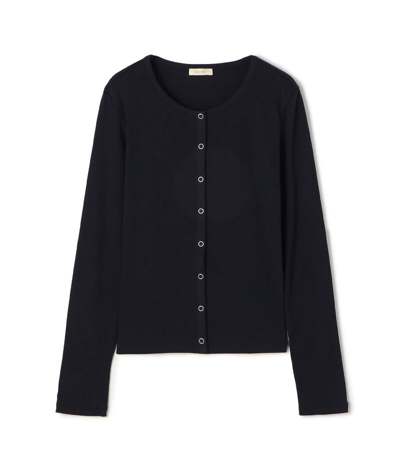 スモールライトリブ クルーネックカーディガン