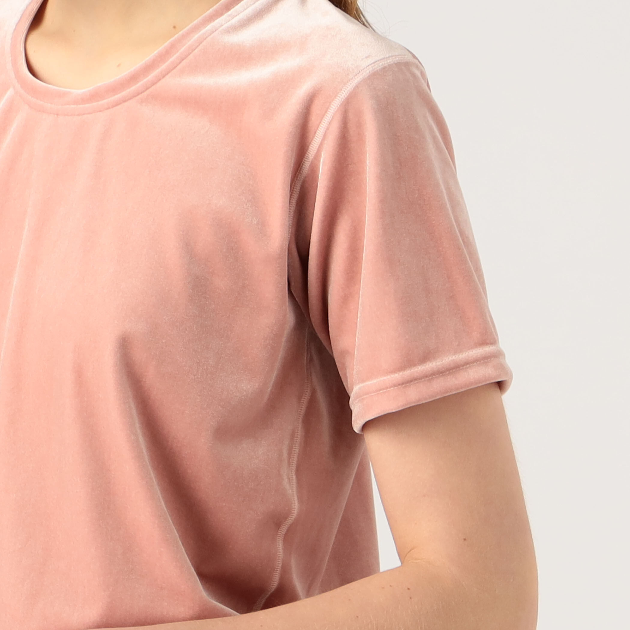 Simone Wild ベロアＴシャツ velvet t-shirts ピンク - トップス