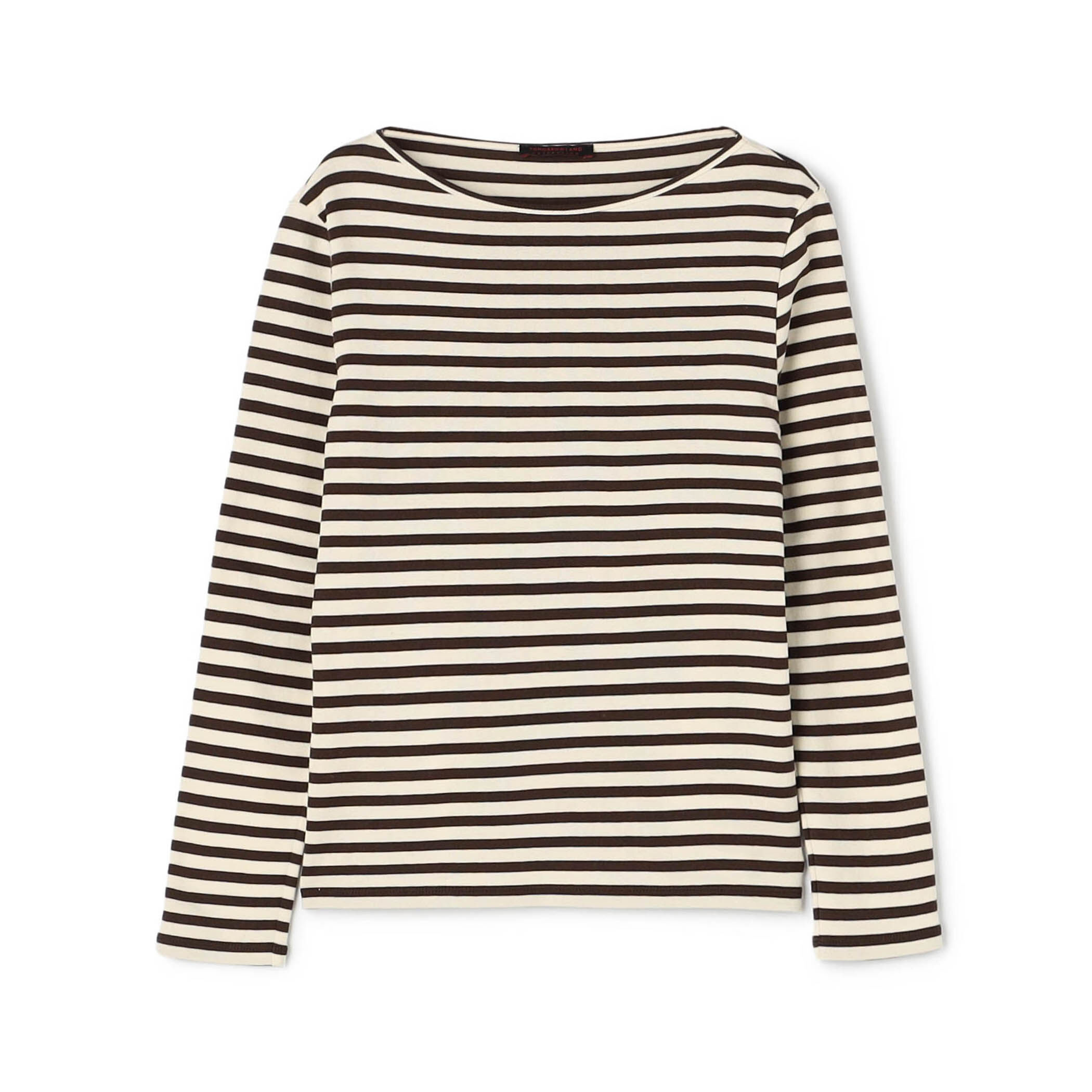 コットンフライスボーダー ロングスリーブプルオーバー