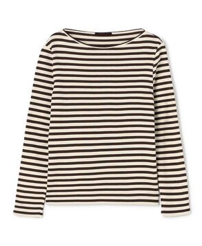 コットンフライスボーダー ロングスリーブプルオーバー