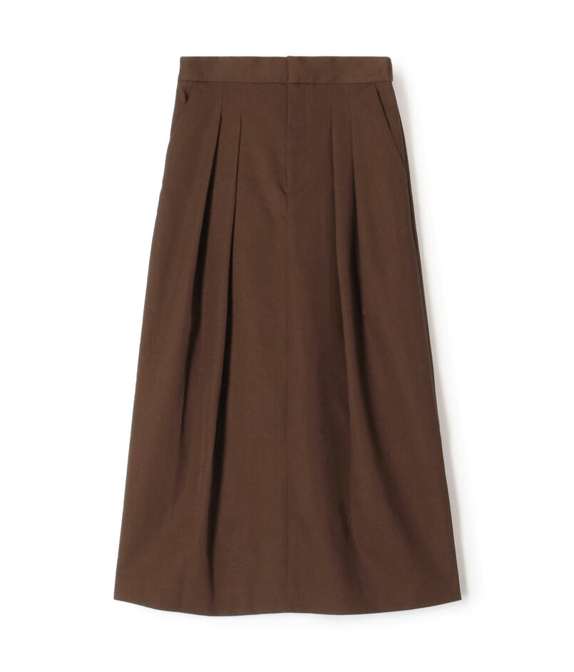 コットンギャバジン 2タックロングスカート