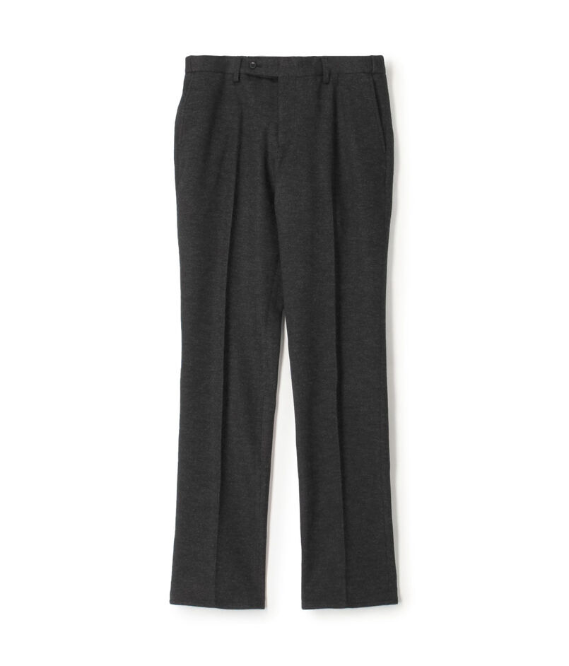 ウールコットン ダブルジャガード ノープリーツシャーリングパンツ