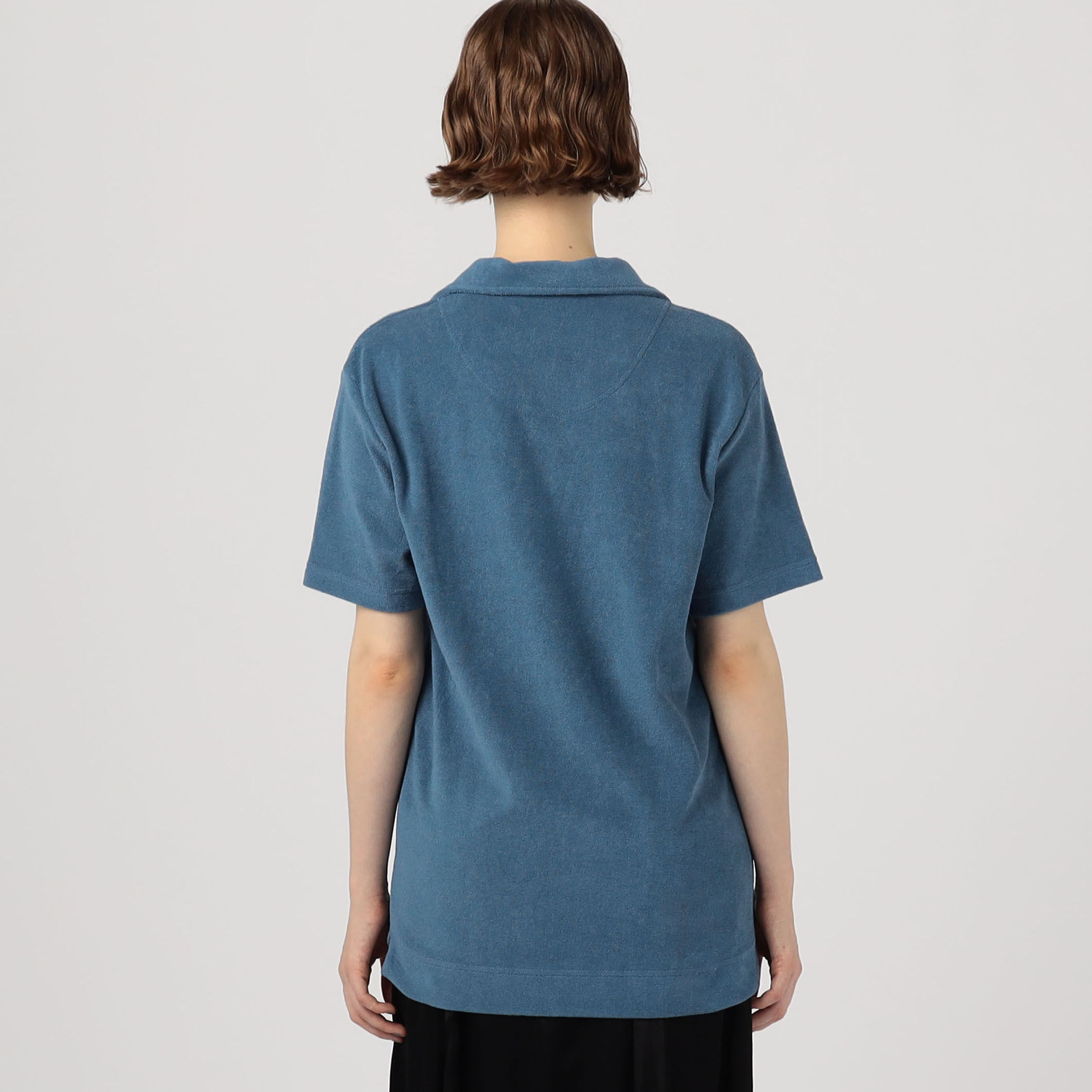 aceandrare ニューオーリンズ オーバーポロシャツ 半袖 オーバーサイズド ポロシャツ Collar Logo ブラック