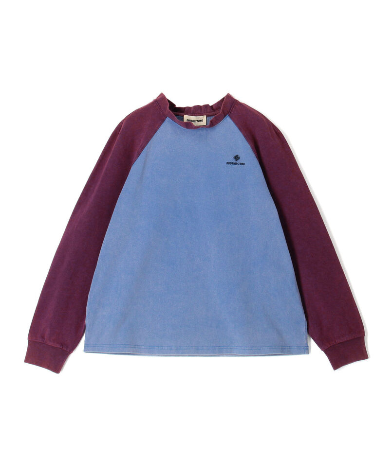 SHUSHU/TONG Long-Sleeve T フリルカラー ラグランスリーブTシャツ