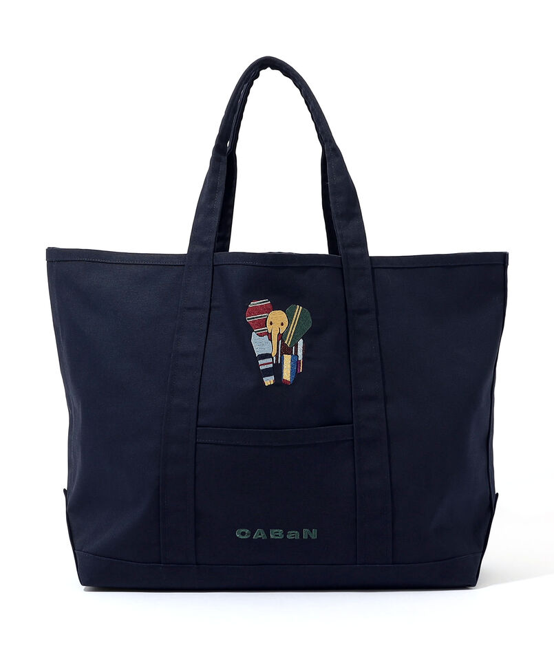 Elephant刺繍 プレイフルトートバッグ