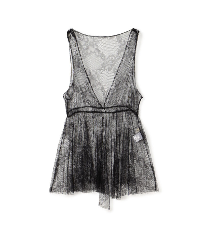 コードリーレース ペプラムノースリーブブラウス