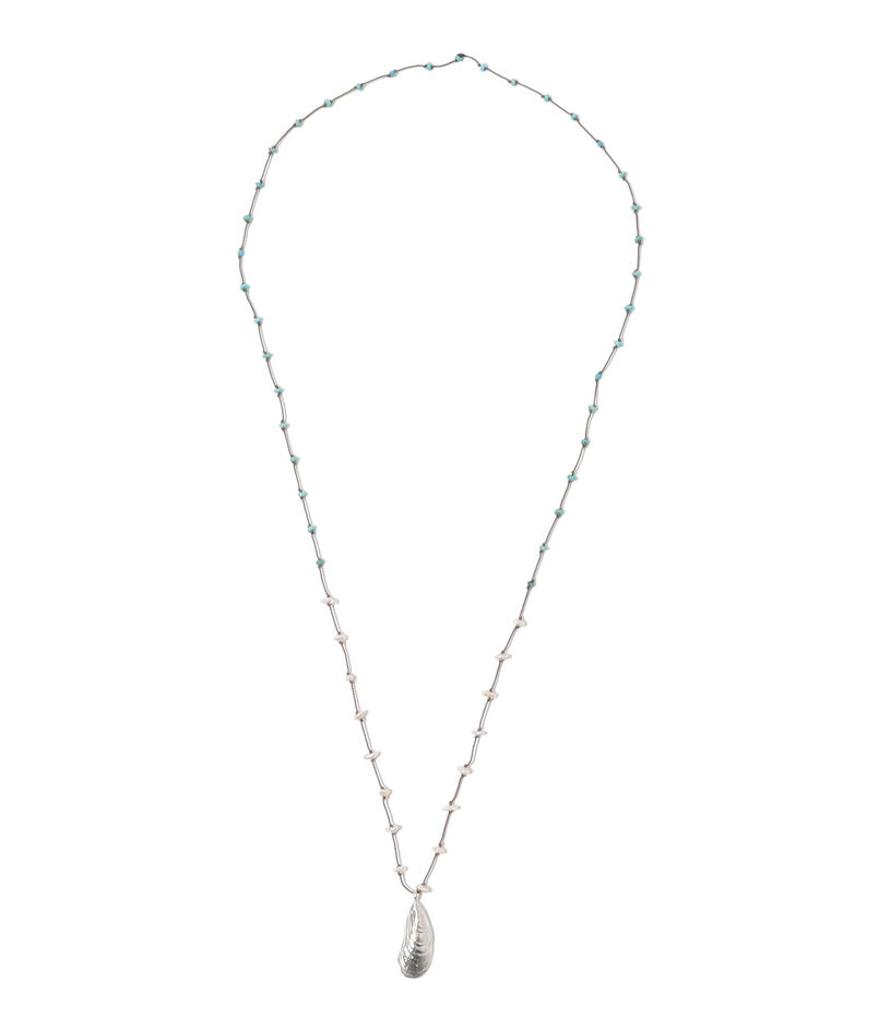 SEE REAL FLOWERS Silver Shell ネックレス