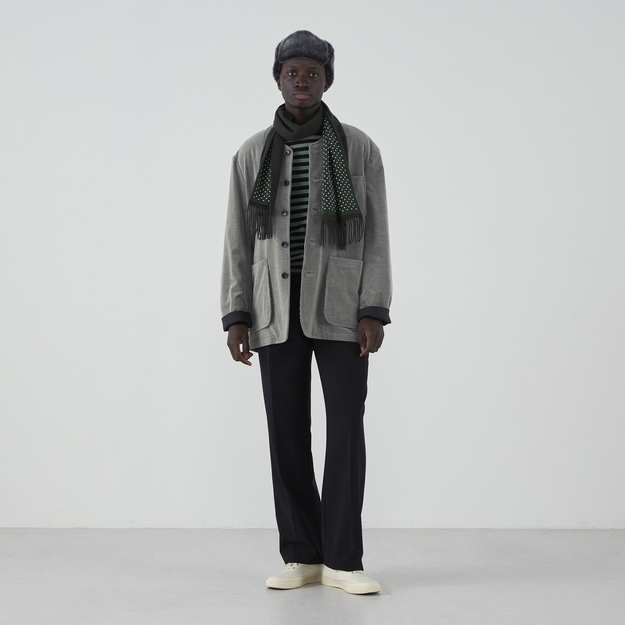 カシミヤシルク ドット リバーシブルストール｜トゥモローランド 公式通販