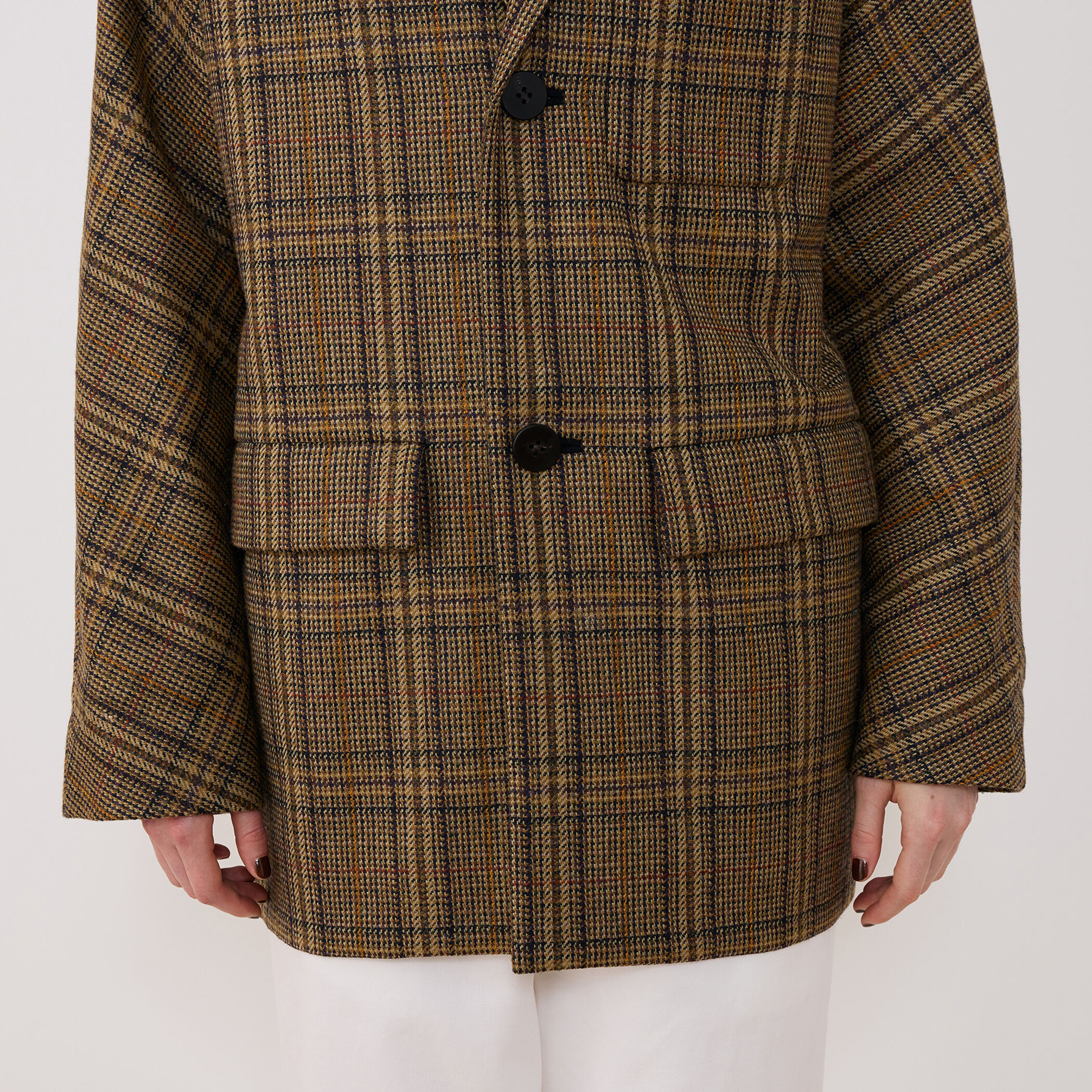 チェビオットツイード ドルマンスリーブコート｜トゥモローランド 公式通販