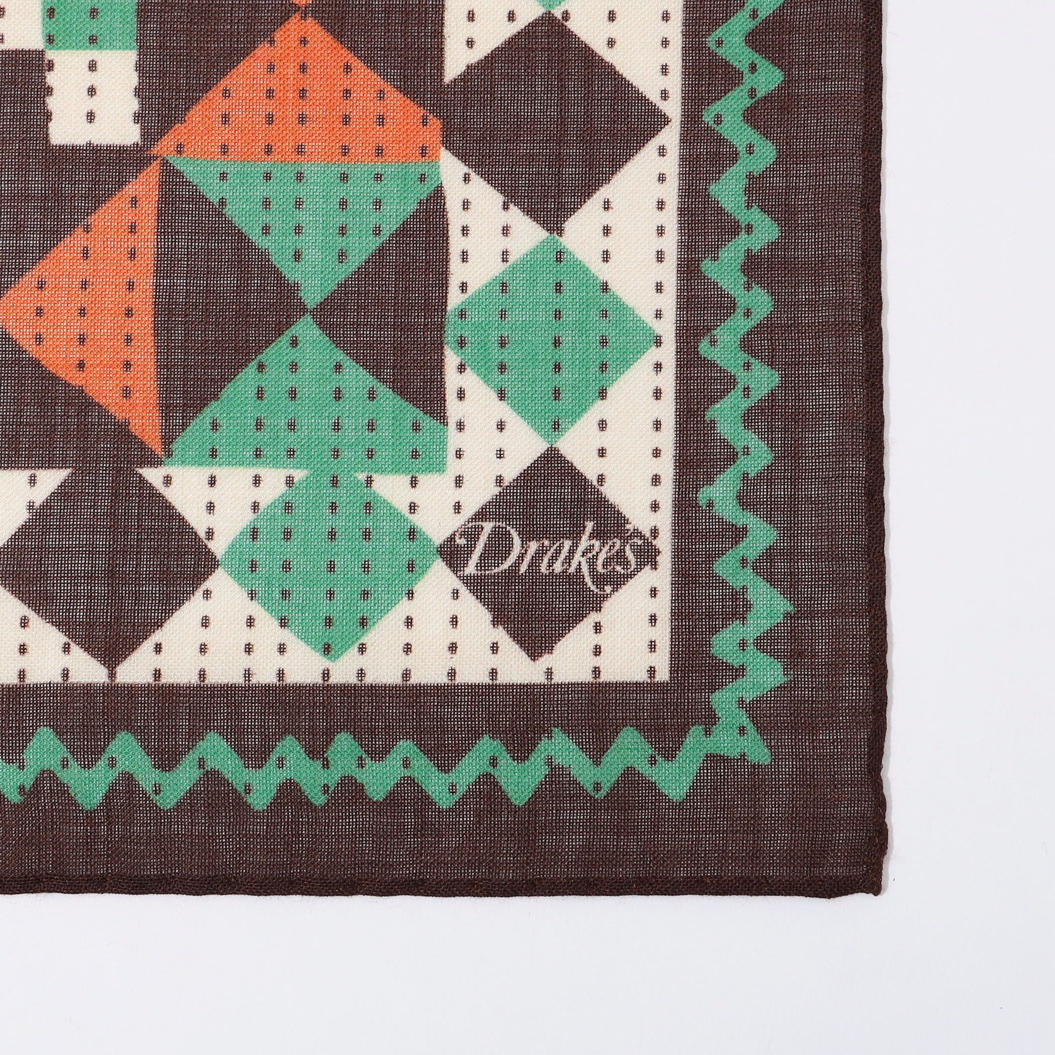 Drake's PATCHWORK PRINT BANDANA ウールシルクプリントスカーフ