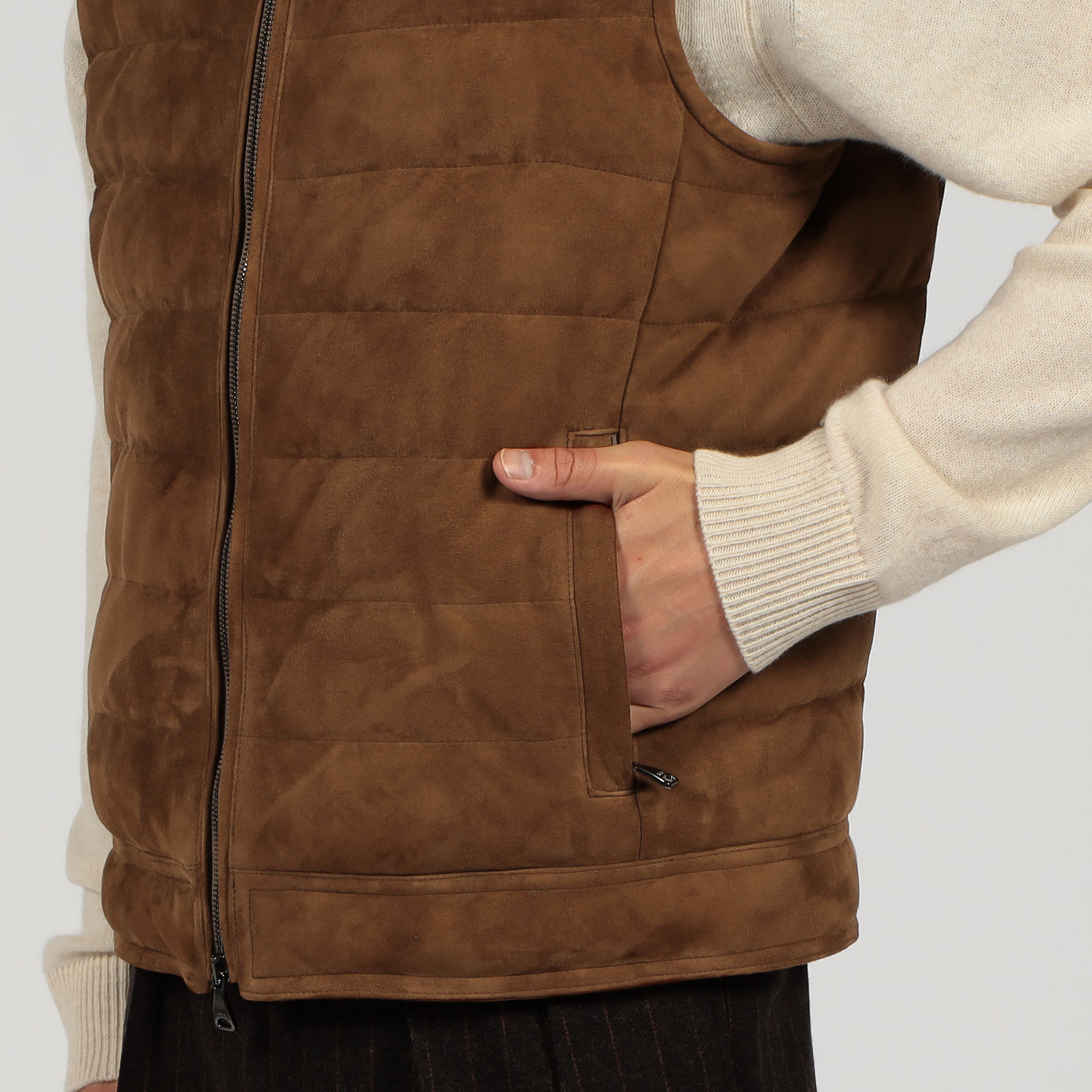 別注】EMMTI JURI DOWN VEST スエード ダウンベスト