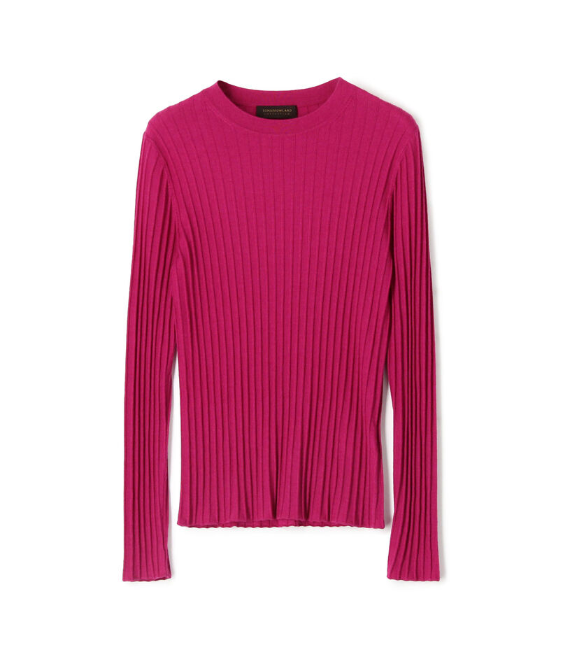 カシミヤシルクリブ クルーネックプルオーバー