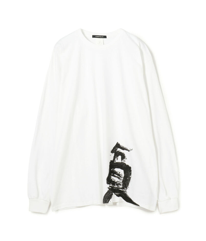 ALMOSTBLACK CREW NECK PRINT LONG