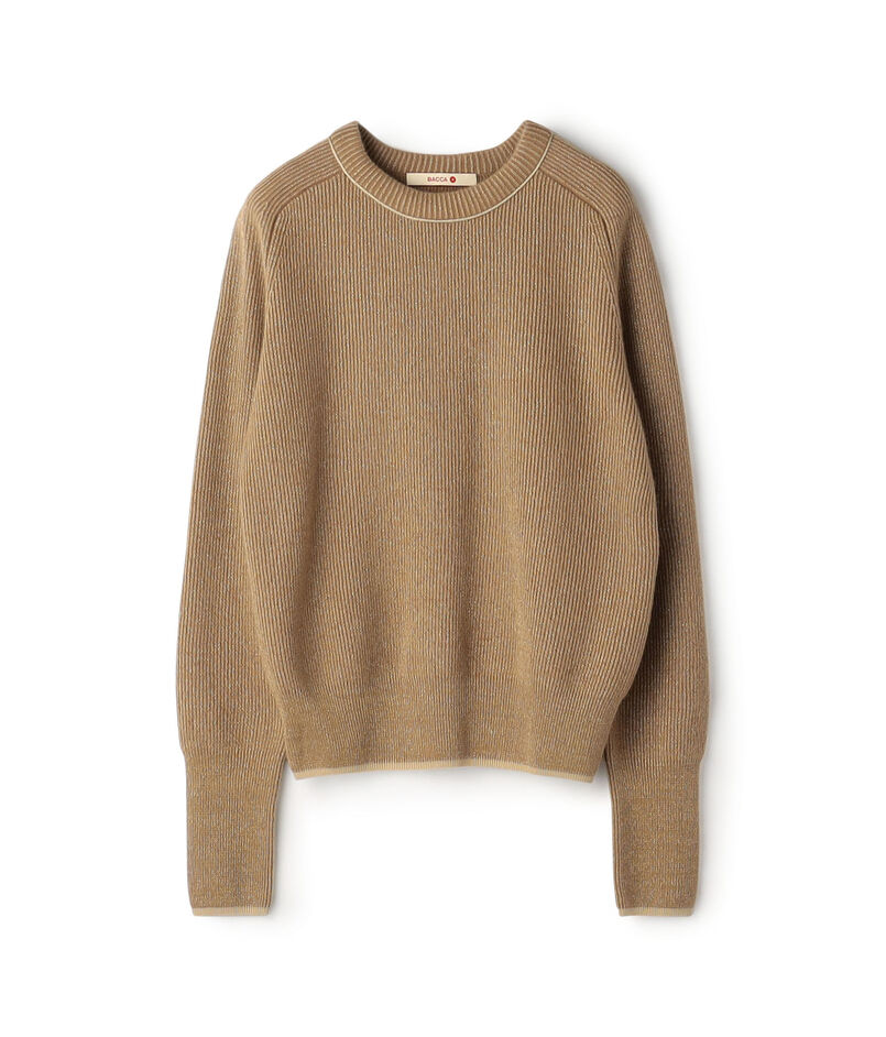 ラメウール ベーシックプルオーバーニット