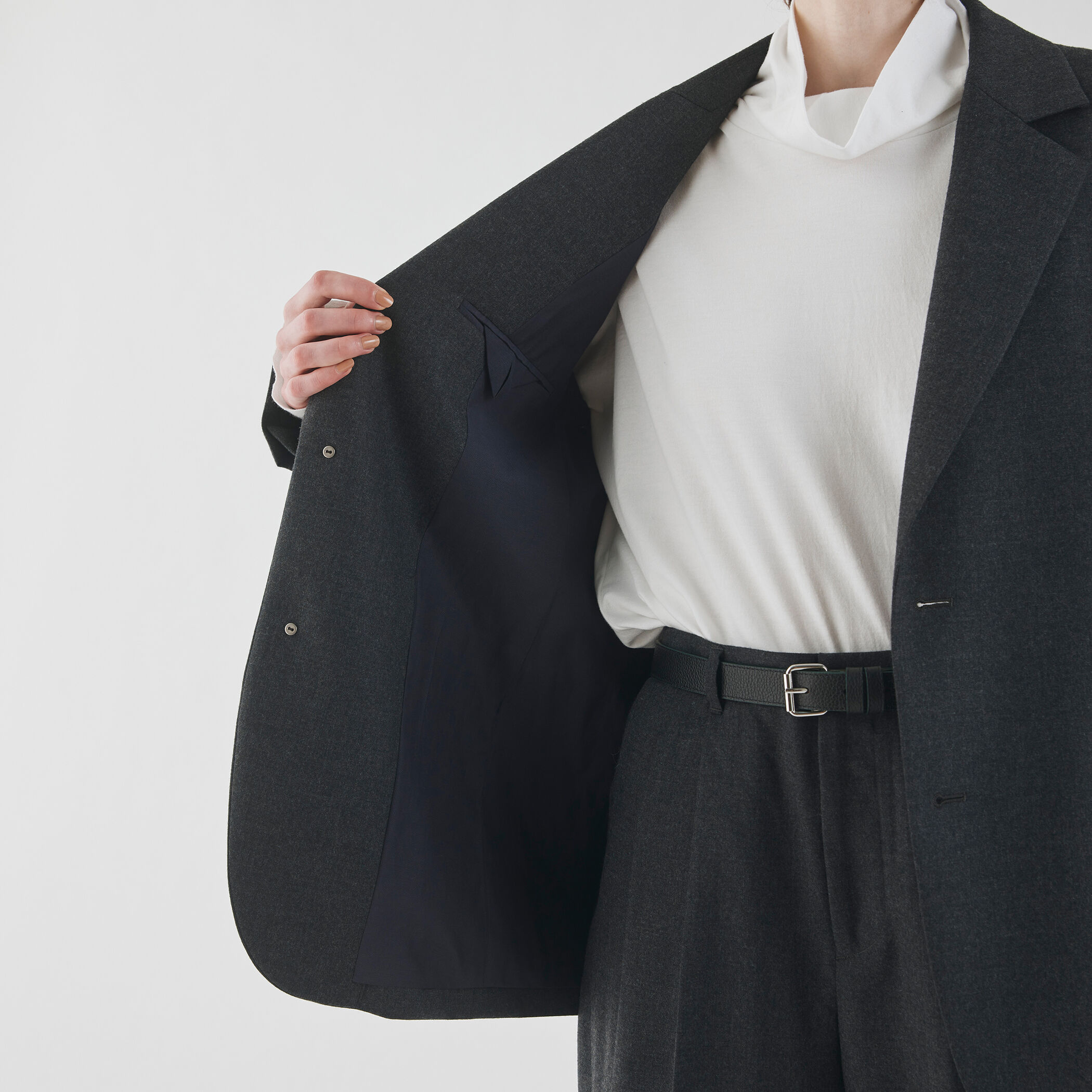 値下げ美品　GALERIE VIE LABO.ART ジャケット ウーステッドフラノ ボックスシルエットジャケット｜トゥモローランド