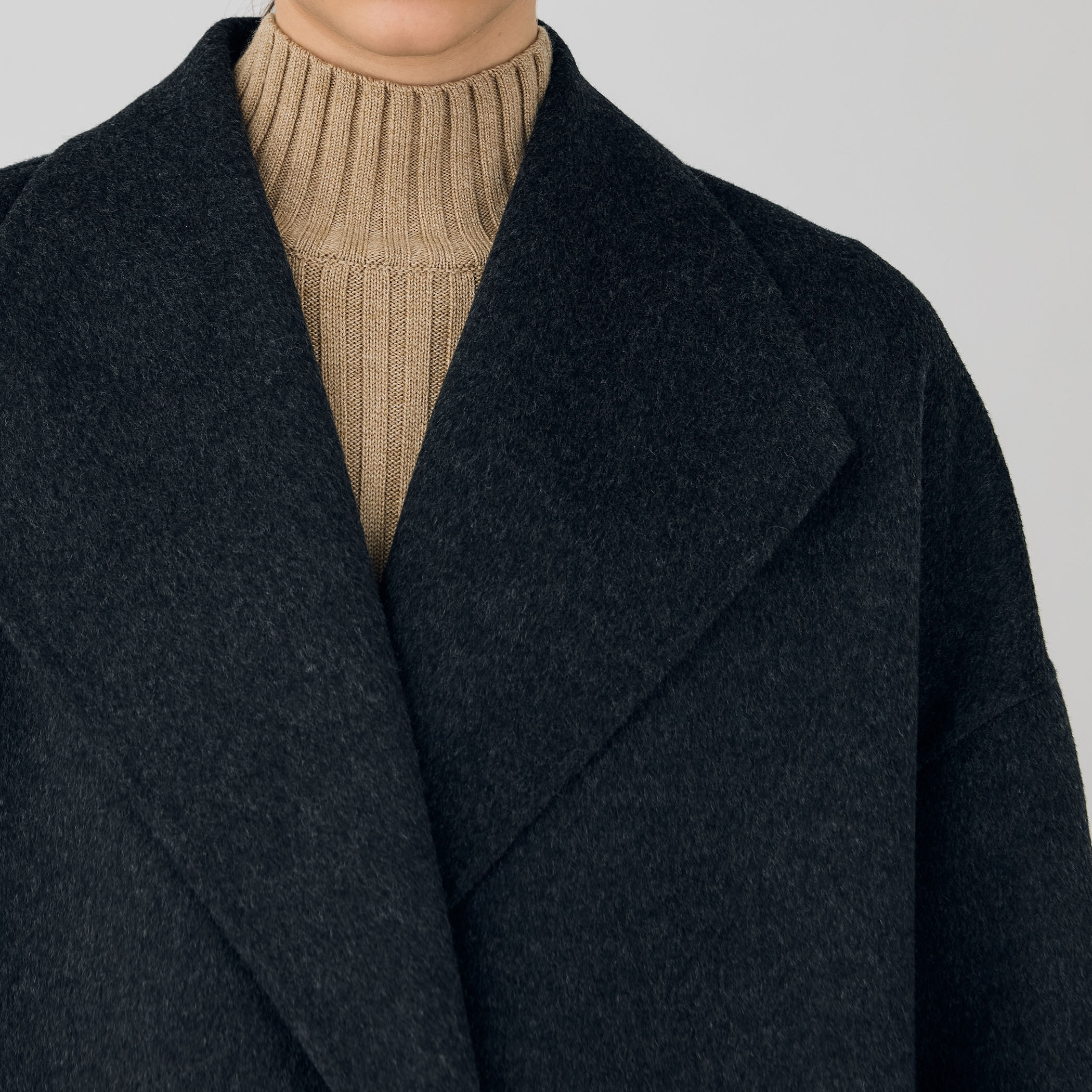 ダブルフェイスメルトンビーバー ウィングカラーコート