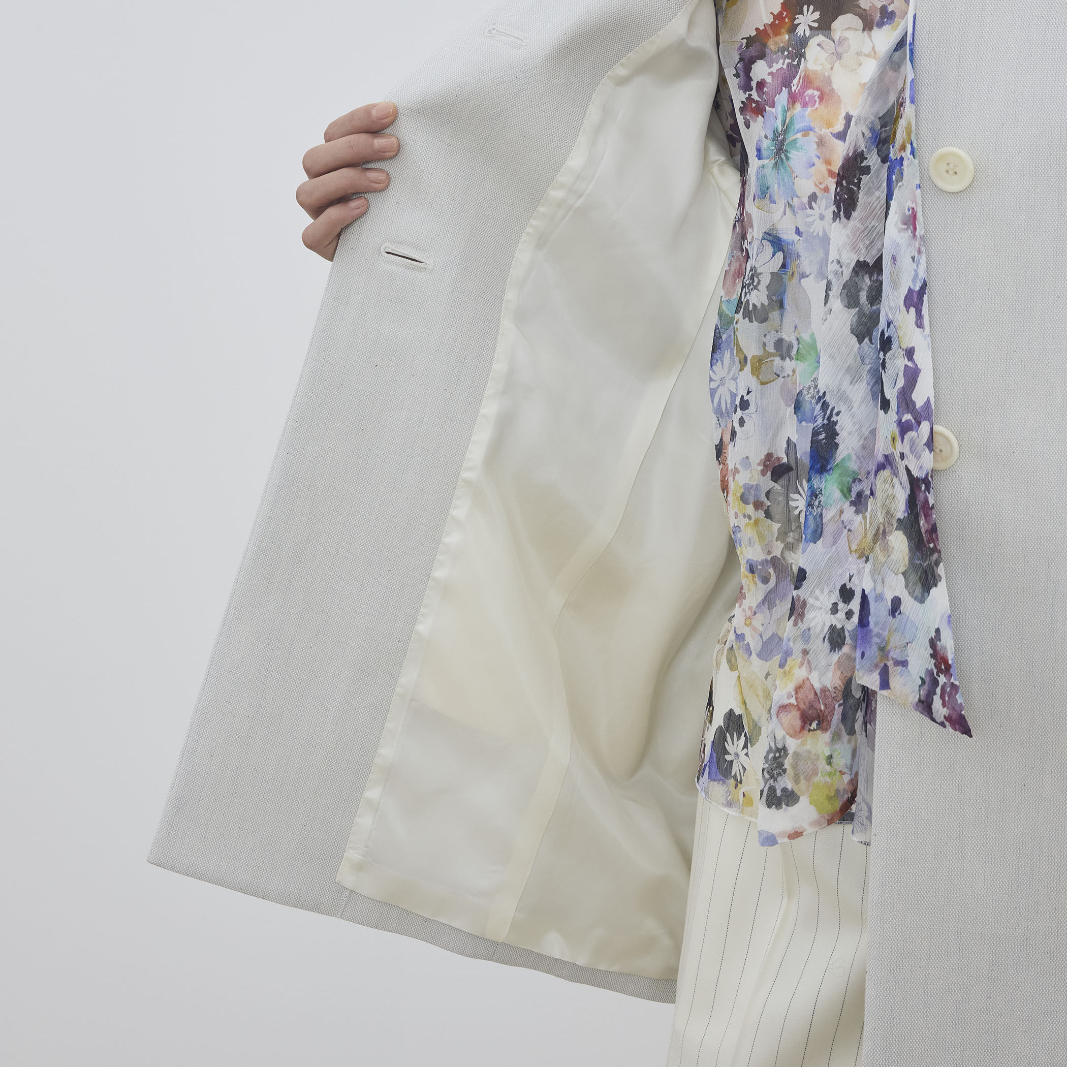 WEB先行予約】コットンオックスフォード キモノスリーブミディコート