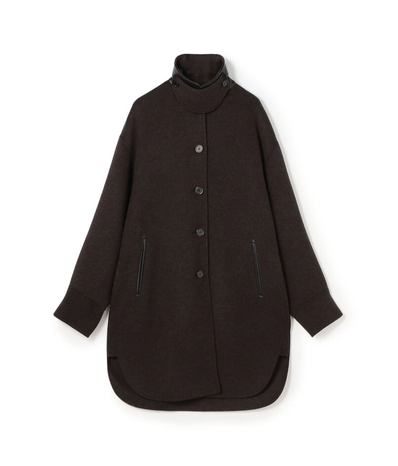 ライトダブルフェイスシャギー チンベルト付きコート