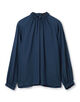 ウォッシャブルサテン スタンドギャザーカラーブラウス
