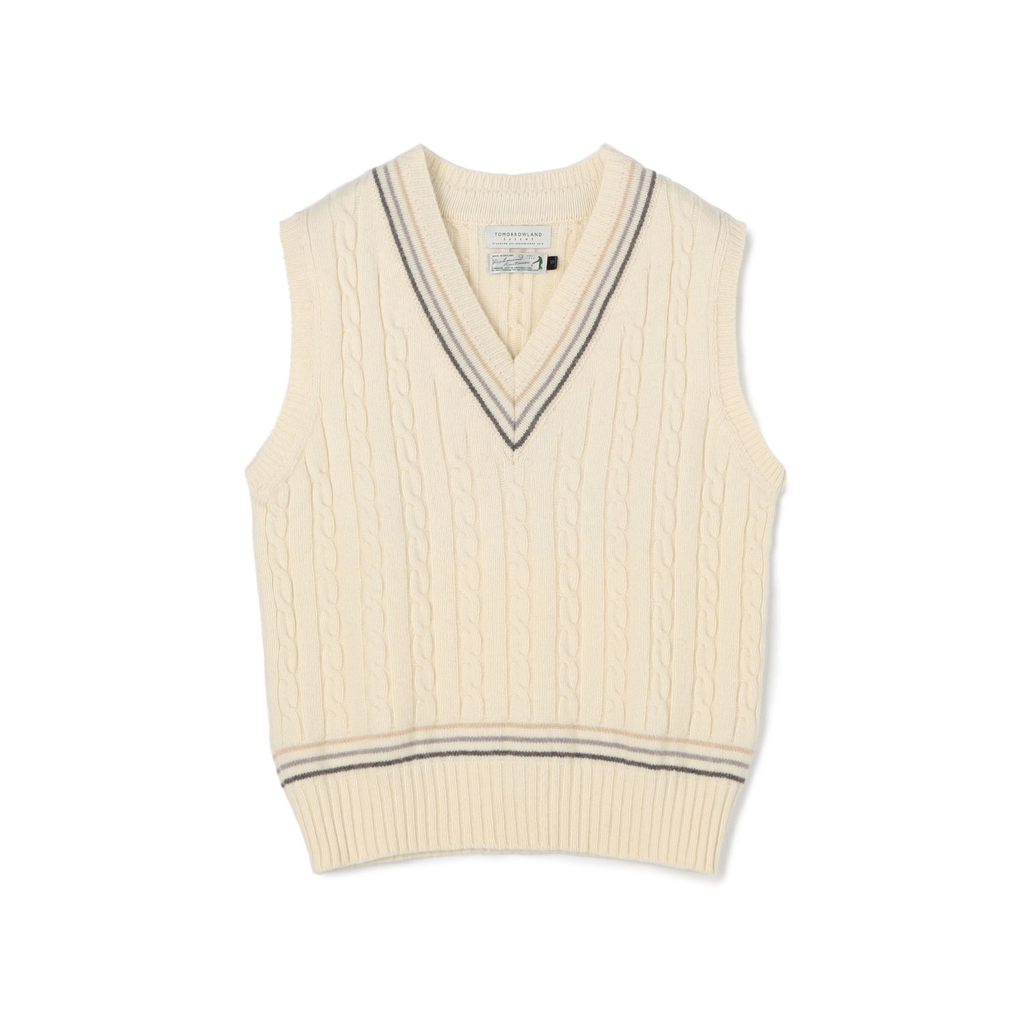別注】RICHMOND KNITWEAR ウールケーブル Vネックベスト