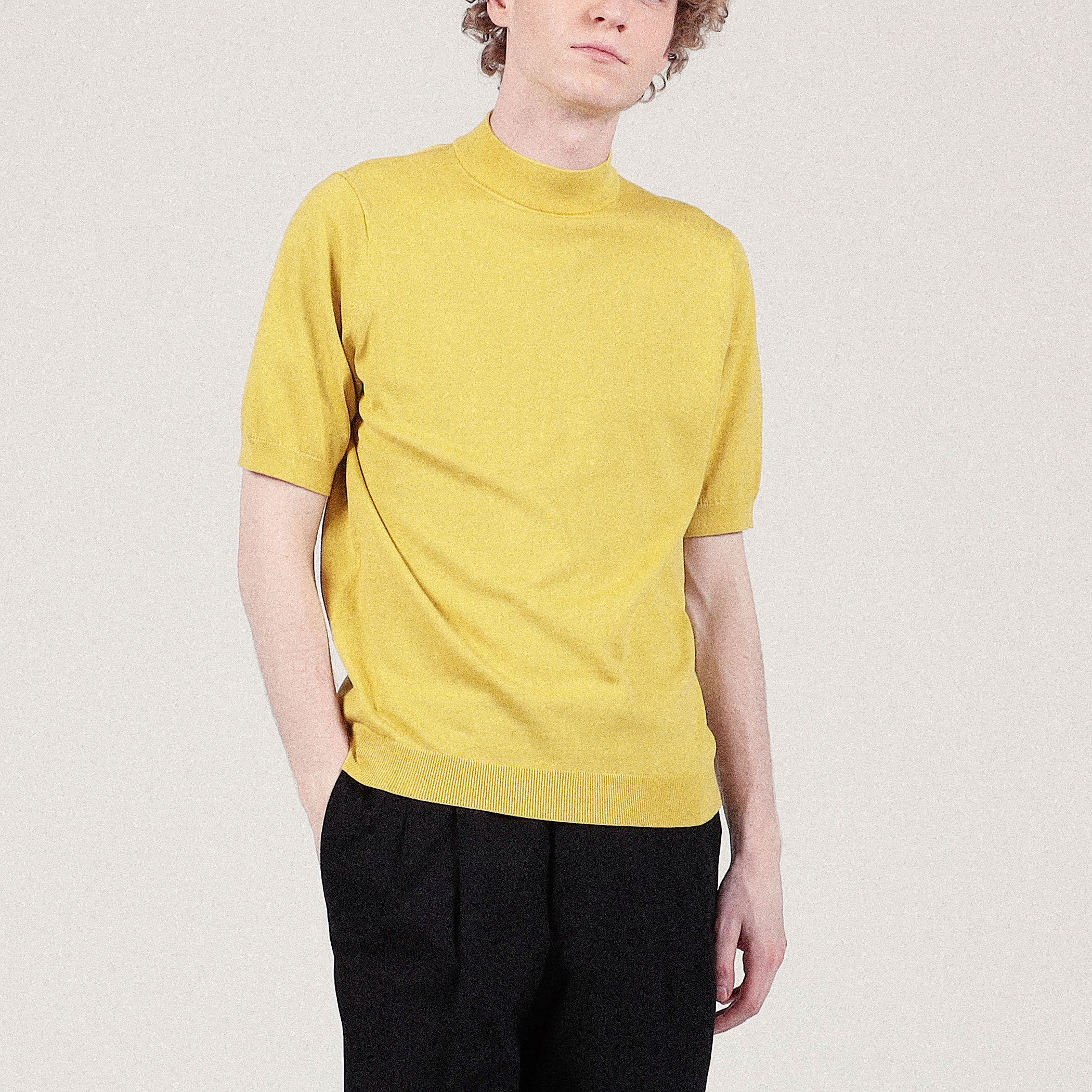 トゥモローランドトリコット　24SS シルクコットン モックネックプルオーバー TOMORROWLAND tricot シルクコットン モック