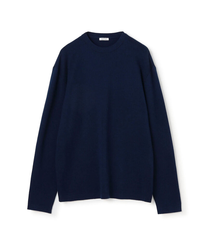 コットンカシミヤクルーネックニット