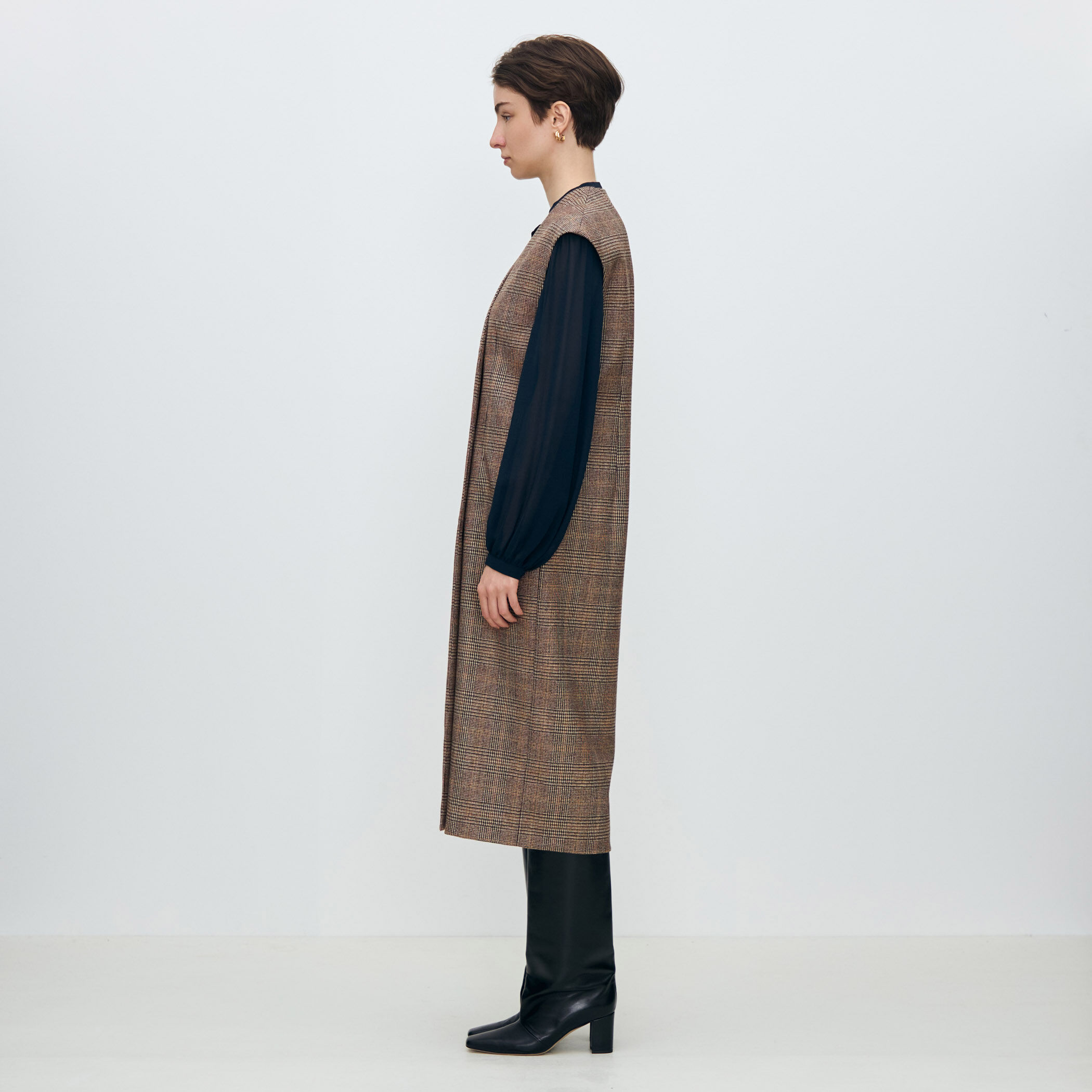 SILK AIR GLEN CHECK ジレワンピース TOMORROWLAND SILK AIR GLEN CHECK ジレワンピース｜トゥモローランド 公式通販